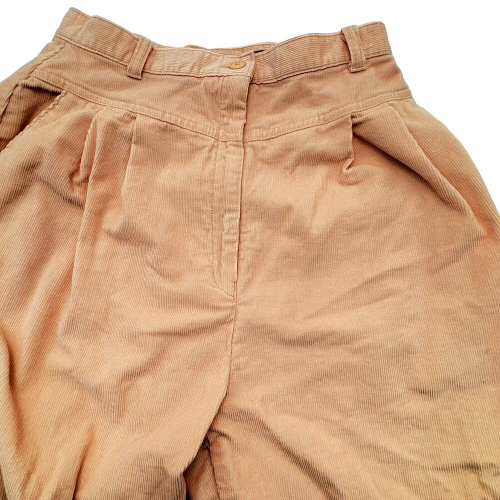 SHERIDAN SQUARE | NWT Vintage Women's 12 Pink Peach Cotton Corduroy Pants Pocket